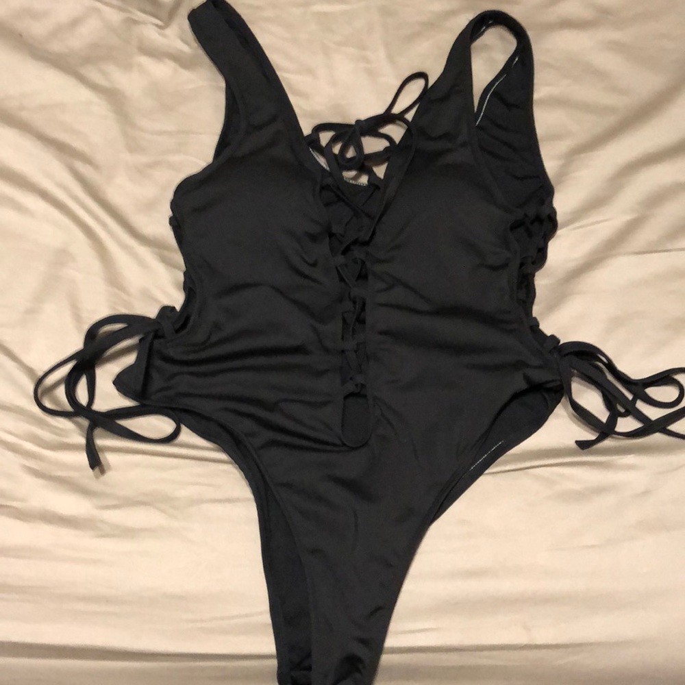 Black one piece swimsuit